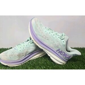 Hoka One One Shoes Womens Size 8.5 Clifton 9 Blue Purple Running Comfort 1127896
